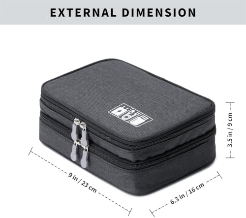 Lanola Custom Personalized Travel Cable Organizer Bag, Electronic Accessories Case Portable Double Layer Cable Storage Bag with DIY Dividers & Custom Photo Text for Men Women (Black) - Image 3