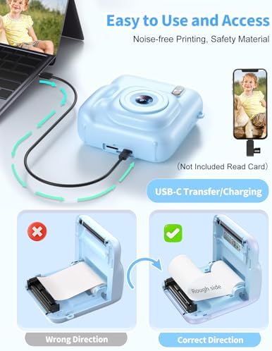 Kids Camera Instant Print, 1080P Dual-Lens Digital Camera for Kids, Blue - Image 7