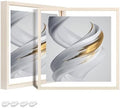 Egofine 8x8 Floating Frames Set of 2, Double Plexiglass Picture Frame, Made of Solid Wood Display Any Size Photo up to 8x8, Wall Mount or Tabletop Standing, Beige by Egofine