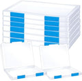 LonlyEagle 6 Pack A4 File Portable Project Case, Plastic Storage Box for 8.5" x 11" Letter Paper, Documents Magazines Holder Scrapbook Paper Storage Boxes (blue) by LonlyEagle