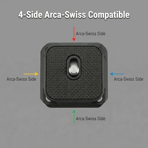38mm Arca-Swiss Quick Release Plate 2 Pack, 4-Sided Square QR Camera Mount with Safety Pins, 1/4"-20 Screw Compatible with Peak Design Capture Clip V3, Lightweight Aluminum for Tripod, Monopod & Strap - Image 3