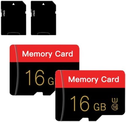 2 Pack Micro Memory Card 16 GB with Adapter, C10/UHS-I/A1, TransFlash Card, TF Card for Camera, Smartphone, Tablet, Drone (Red 16GB*2-S) by Unknown