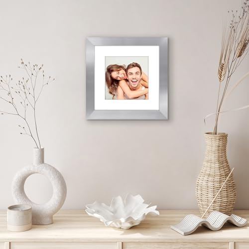 Americanflat 9x9 Picture Frame - Matted to 6x6 - Engineered Wood - Silver - Image 6