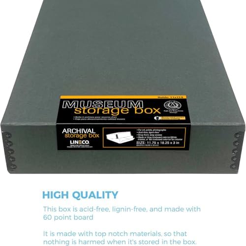 Lineco Drop Front Archival Storage Box, 11.75x18.25x3 in, Gray, 2 Pack - Image 3