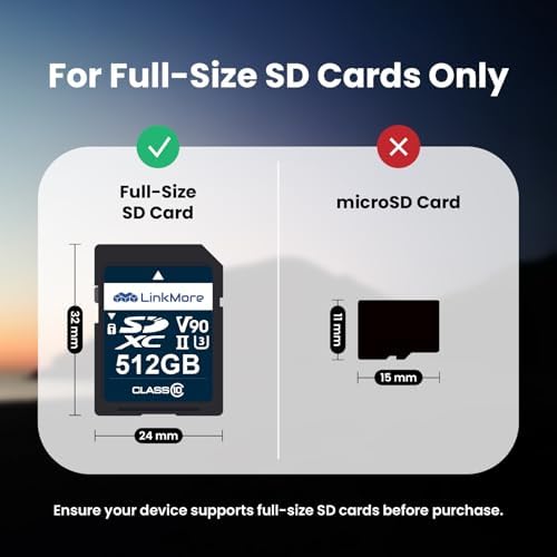 LinkMore XV29 512GB Full-Size SDXC Card, UHS-II U3 V90, R250/W220MB/s - Image 2
