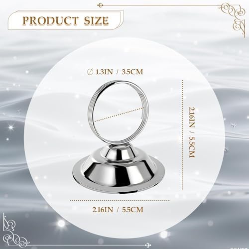 Urban Deco 16 PK Table Card Holder Place Card Holders Steel Card Holders for Photos, Food Signs, Memo Notes, Weddings, Restaurants, Birthday (Silver) - Image 2