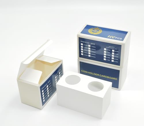 Boen 31.5mm Coin Flips 300Pcs 2x2 Cardboard Holders for Half Dollar by BoenCoinCollectionSupplies
