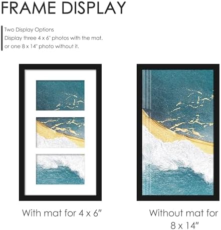 DUENPY 4 Pack 8x14 Collage Frame For 3 4x6 Photos Black - Image 4