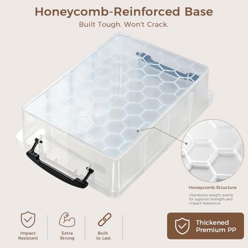 Citylife 4PC Clear Plastic Storage Box with 3 Removable Dividers - Image 4