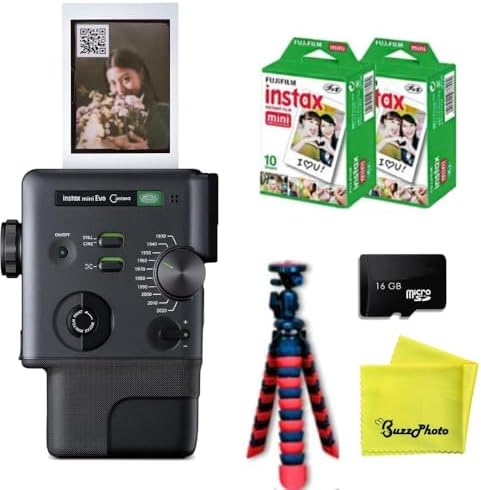 FUJIFILM Instax Mini Evo Cinema (w/Extra Film Twin Pack + Tripod) by FUJIFILM