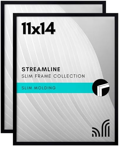 Americanflat 11x14 Picture Frame 2-Pack - Slim Molding - Black by Americanflat