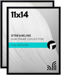Americanflat 11x14 Picture Frame 2-Pack - Slim Molding - Black by Americanflat