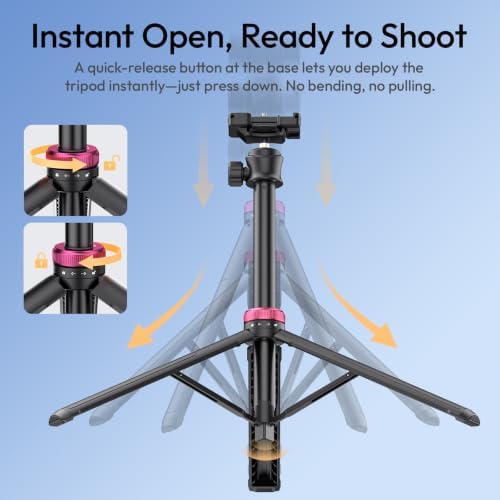 ULANZI MT44 Auto Open Phone Tripod, 59" Extendable Selfie Stick for iPhone - Image 3