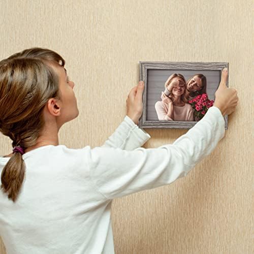 Giftgarden 5x7 Picture Frame Distressed Grey, 5 by 7 Rustic Wood-grain Gray Photo Frames Bulk for Wall or Tabletop, 12 Pack - Image 4