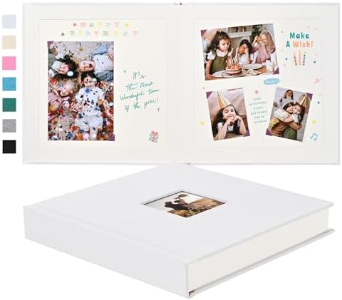 Pssoss 8x8 Inch DIY Scrapbook Album, Linen Hardcover, 40 Pages, White by Pssoss