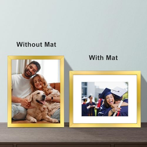 8.5x11 Picture Frame Set of 6, Certificate Document Frame, Diploma Frame, Display Pictures 8.5x11 Without Mat, Gold - Image 4