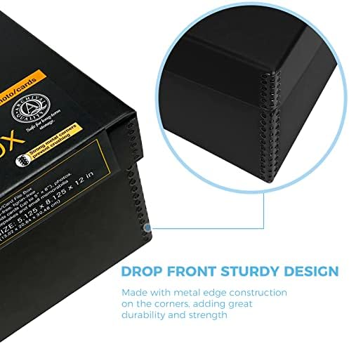Lineco Archival Photo Card Box, Museum-Quality Storage, 5x8x12 Inch, Black - Image 3