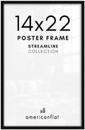 Americanflat 14x22 Poster Frame - Slim Molding - Black by Americanflat