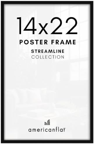 Americanflat 14x22 Poster Frame - Slim Molding - Black by Americanflat