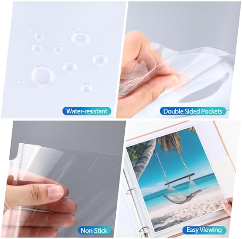 Feifeiya 150 Pack 8 x 10 Photo Sleeves for 3 Ring Binder(for 300 Pictures) archival Photo Page Protectors Holds Clear Plastic Refill Pages Plastic Album Refill Pages - Image 3