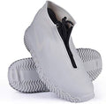 Shiwely Waterproof Shoe Covers, Silicone Reusable Shoe Cover Non-slip Durable Zipper Elastic Rain Cover Protection for Men Women (L (Women 7.5-10.5, Men 6.5-9), Grey) by Shiwely