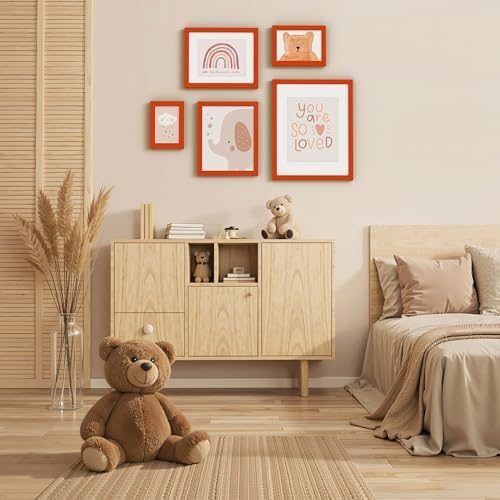 Vittanly 11x14 Picture Frame Made of Solid Wood for Wall & Tabletop, Orange - Image 6