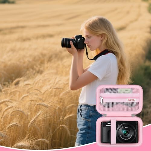 Camera Case for Panasonic LUMIX ZS99 / ZS300 Digital Camera, Pink - Image 7