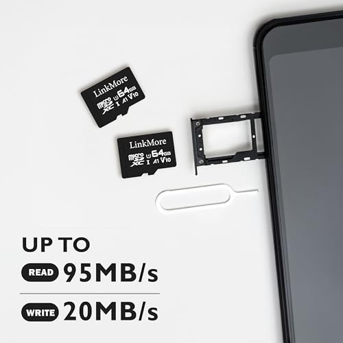 LinkMore 64GB (2-Pack) Micro SD Card, XV11 microSDXC, A1 U1 V10, 95MB/s - Image 2
