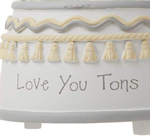Precious Moments 179303 Love You Tons Resin/Glass Elephant Musical Snow Globe, Gray Chevron - Image 3