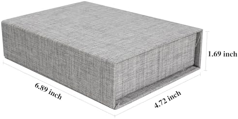 Photo Storage Box 4x6, Linen Photo Box, Memory Box Perfect to Store Your Photo, Pictures, Certificates, Scrapbooking Supplies, Keepsakes and Jewelry Grey - Image 4
