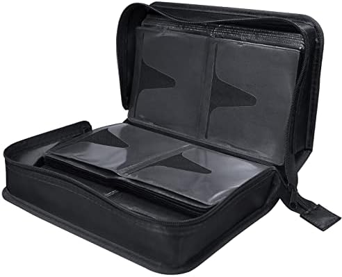Siveit CD Case DVD Storage Holder, CD/DVD Case Wallet 128 Capacity DVD Cases Organizer CD Binder, Portable CD Wallet for Home Travel (Black binder, Black) - Image 6