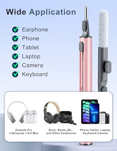 Cleaner Kit for Airpods, Earbuds Cleaning kit for Airpods Pro 1 2 3, Phone Cleaner kit with Brush for Bluetooth Earbuds Cleaner, Wireless Earphones,iPhone,Laptop, Camera (Pink) - Image 7