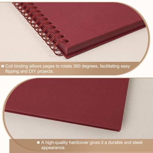 Scrapbook Album 8x8 Inches 40 Pages Hardcover Kraft Paper Red - Image 5