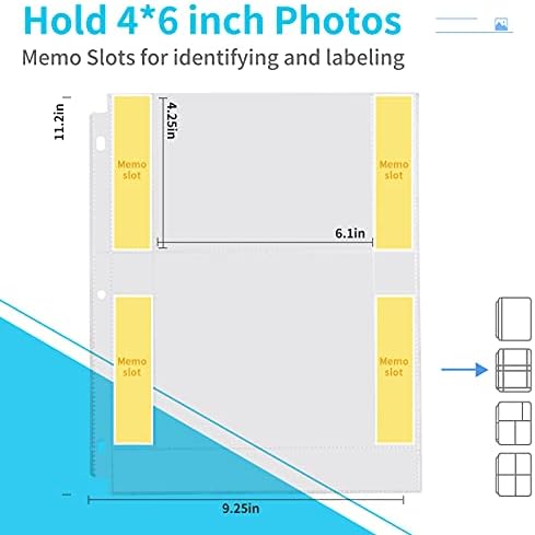 Fabmaker 30 Pack 4x6 Photo Sleeves for 3 Ring Binder, Hold 120 Photos - Image 2