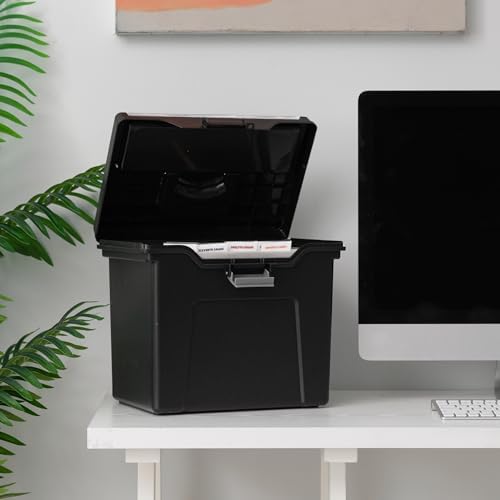IRIS USA File Box Organizer with Lid, Letter File, 4-Pack, Black - Image 6