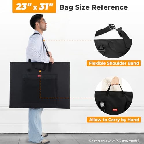 Nicpro Light Weight Art Portfolio Bag, 23x31” Waterproof Art Portfolio Case - Image 3