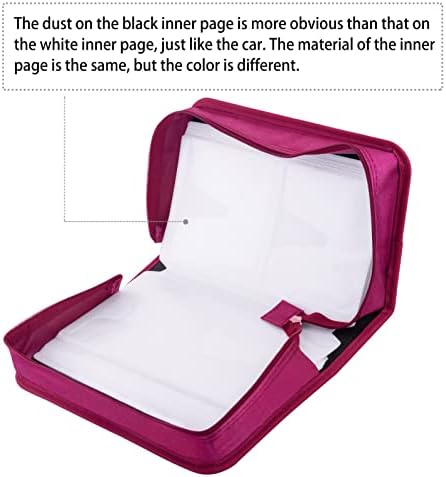 Siveit DVD Case, 128 Capacity CD/DVD Case Wallet Binder Storage Holder Booklet for Car Home Office and Travel (White binder, Rose) - Image 3