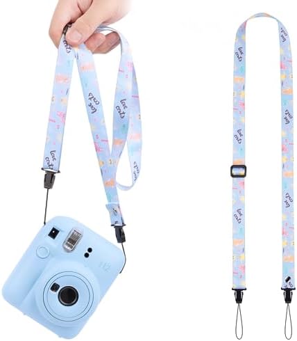 VOVMOEYA Camera Strap,Cute Camera Lanyard Neck Strap,iPad Strap,Cute Camera Strap for Fujifilm mini Camera Kodak Smile + Smile plus,bule by VOVMOEYA