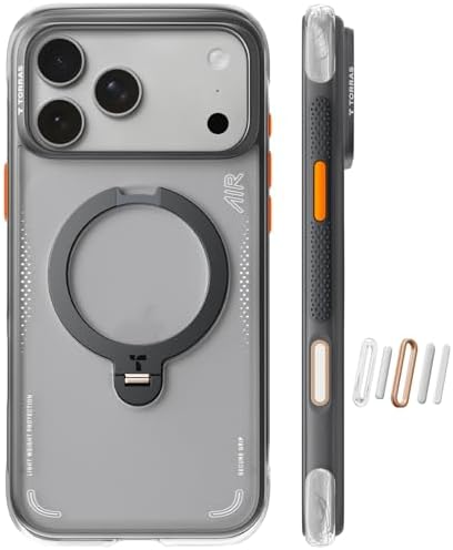 TORRAS Ostand Q3 Air for iPhone 17 Pro Max Case with 360 Magnetic Stand, Fit for MagSafe, Mil-Grade Drop Tested, Camera Control Button, Shockproof Phone Case for iPhone 17 Pro Max 6.9", Shadow Black by Unknown