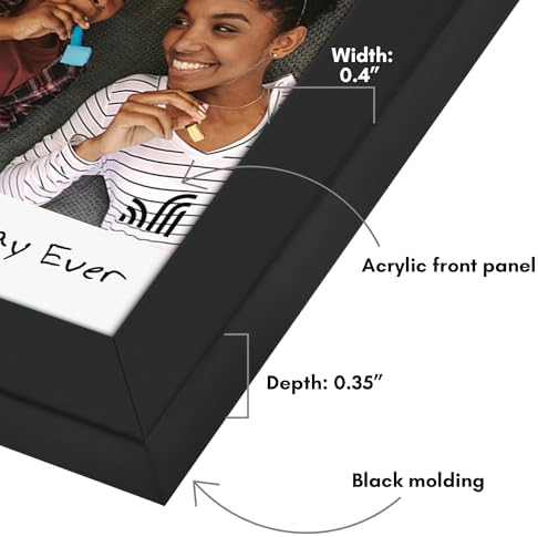 Americanflat 2x3 Mini Picture Frames for Refrigerator - Set of 4 - Acrylic Panels with Back Magnet - Magnetic Picture Frames for Instant Print Photos, Locker Decor, or Office Display - Black - Image 6