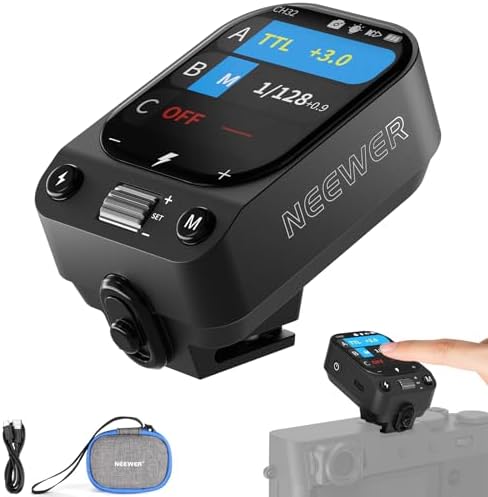 NEEWER QZ-F TTL Wireless Flash Trigger Transmitter Compatible with Fujifilm Cameras, 1/8000s HSS Switch, 1000mAh Battery, OLED Touchscreen for 2.4G Q System Z3 Z2PRO Z2II Z2 Z880 Q6 Q4 Q300 Q200 by Neewer