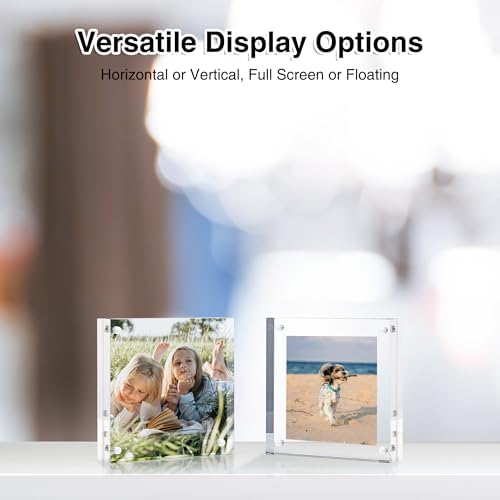 HOUSE DAY Acrylic Picture Frames 4x4, 1 Pack Magnetic 4 x 4 Picture Frame - Image 4