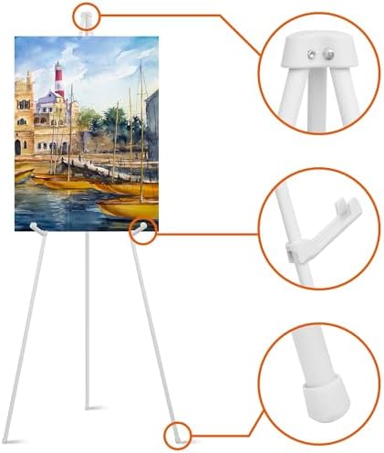 ARTASY 63" Easel Stand for Wedding Signs, White, 3 Packs with Carry Bags - Image 6