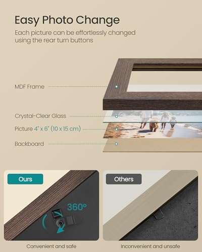 SONGMICS 12-Pack 4 x 6 Collage Picture Frames with Glass Front - Image 4