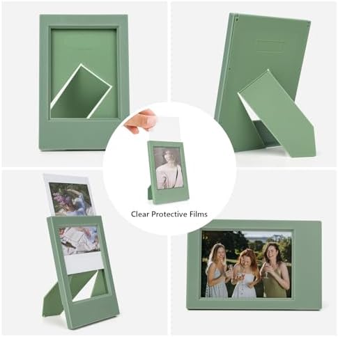 8 Pack 2x3 Mini Photo Frames for for Fuji Instax Mini 3 inch Picture/Polaroid 3-Inch Films - for Desktop Display Small Wallet Size Picture frame with Clear Protective Covers - Green - Image 5