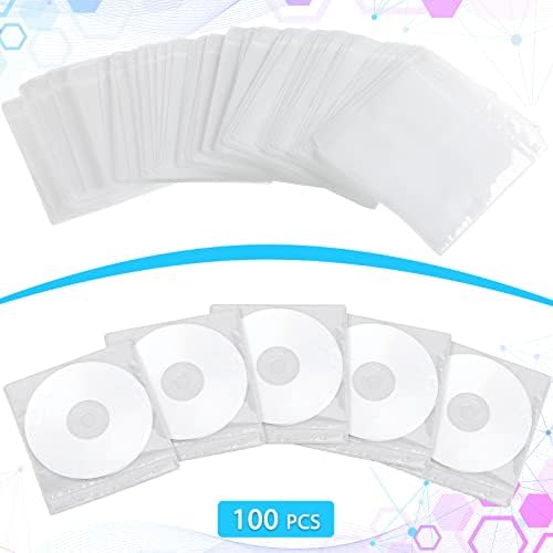 Harloon 100 Pack White Cd DVD Sleeves Envelopes Bulk Double Sided - Image 4