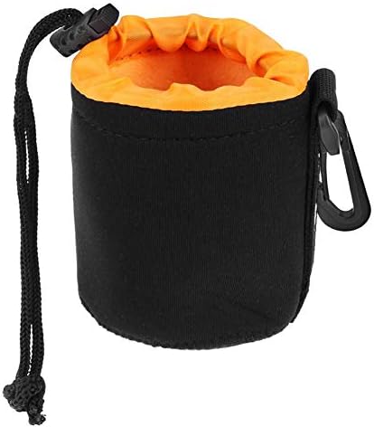 S Size (Small) Camera Lens Pouch, Thick Protective Neoprene Bag Storage Cover Case with Drawstring Design, Soft Plush Interior, Compatible for Canon, for Nikon, for Sony DSLR Lenses by Unknown