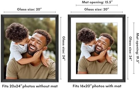 Americanflat 20x24 Poster Frame - Matted to 16x20 - Black - Image 2
