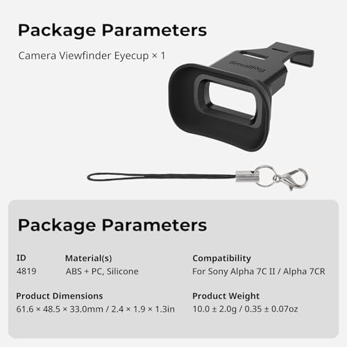 SMALLRIG A7CII A7CR Camera Viewfinder Eyecup, Viewfinder Eye Cup with Small Lanyard, Soft Silicone Material, Improving Shooting Stability, for Sony Alpha 7C II/Alpha 7CR - 4819 - Image 7