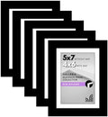 Americanflat 5x7 Picture Frame 5-Pack - Matted to 4x6 - Black by Americanflat
